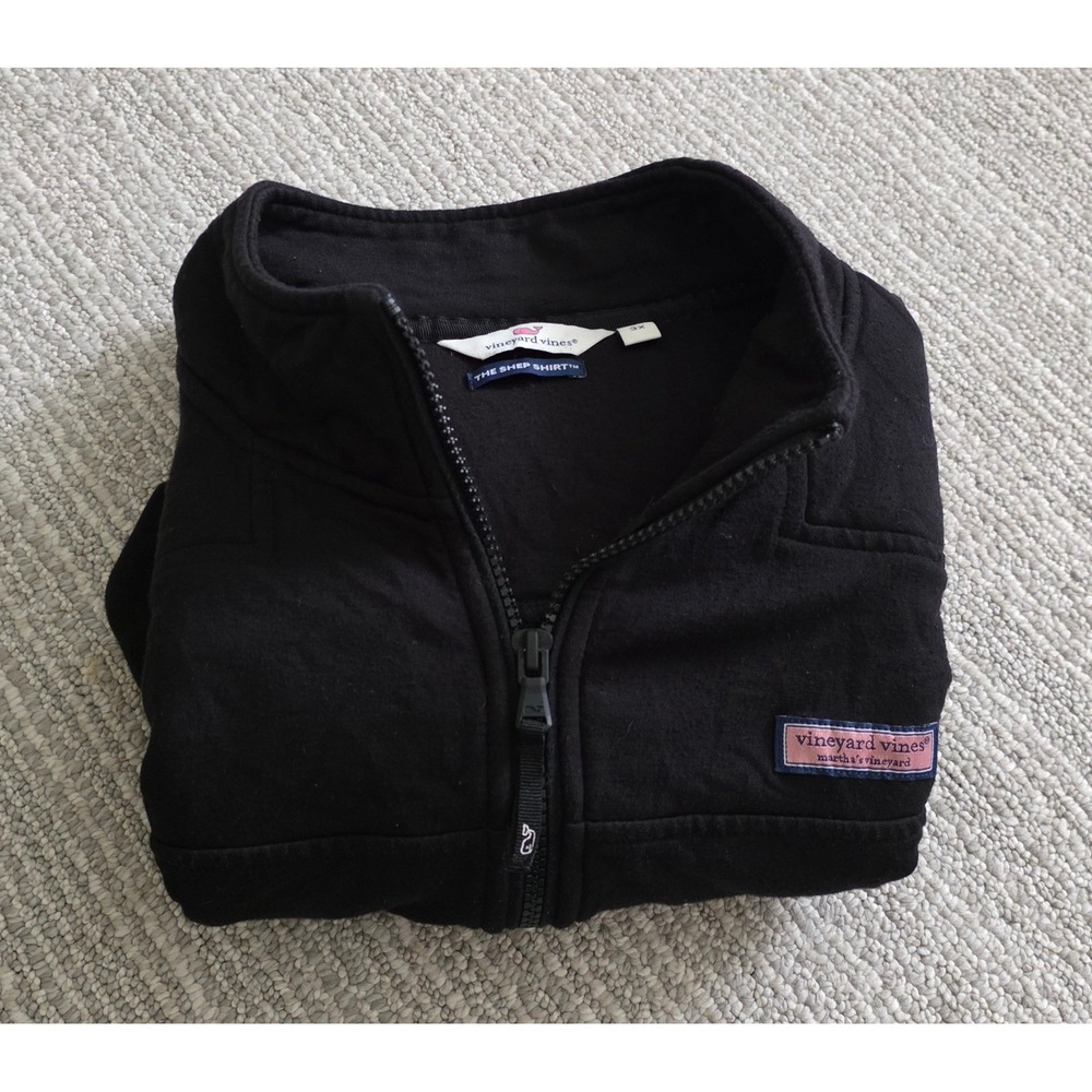 Vineyard Vines Mens Black Shep Shirt Quarter Zip Pullover Sweatshirt Size 2XL
